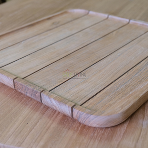 Bandeja de madera de teca ecológica de gran oferta para entregar alimentos y bebidas, estilo minimalista bueno y duradero - Product Image 4