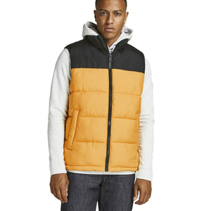 Gilet court en toile sans manches chaud et à col montant avec fermeture éclair pour hommes, grande taille, vêtements d'hiver - Product Image 2