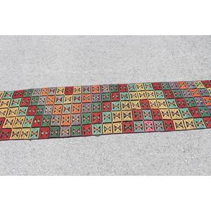 1.9x7.5 ft Vintage <b>Runner</b> Rug, Turkish <b>Red</b> Solid Rug - Product Image 3
