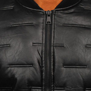 Abrigo de cuero cruzado con cuello levantado insertado en color Abrigo de cuero PU para motocicleta Chaqueta de cuero de primavera - Product Image 6