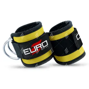 Custom Logo Gym Neoprene Padded Ankle Straps For Ankle Support Double D-ring Cable Machines Fitness Ankle Straps For Women's