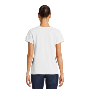 Camisetas de talla grande para mujer con cuello redondo de alta calidad, diseño personalizado de Color sólido a la moda, ropa informal elegante para mujer - Product Image 6