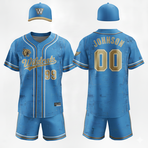 Wholesale Heat-Transfer Printed 100% Polyester Moisture Wicking Breathable Quick Dry Adult Unisex <b>Baseball</b>/Softball Uniform Kits - Product Image 4