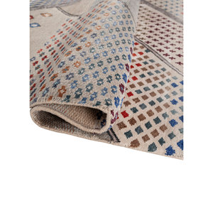 Tapis Manchaha en laine et soie de bambou noués à la main, 10 mm, rectangulaires, motif abstrait patchwork, technique artisanale pour la maison et les couloirs - Les-2832 - Product Image 2