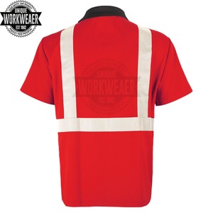 Camiseta Polo de Seguridad de Algodón con Logotipo Personalizado, Ropa de Trabajo al por Mayor, Alta Visibilidad, Secado Rápido, Transpirable, con Cinta Reflectante, Unisex - Product Image 6