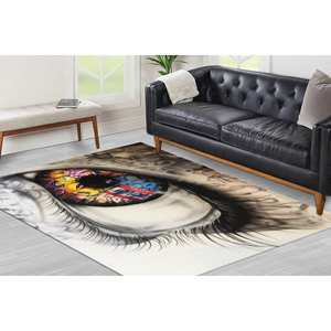 Alfombras con Diseño de Grafiti de Ojos, Alfombra Colorida, Alfombra con Diseño de Ojos Abstractos, Alfombras de Grafiti, Alfombra Suave No Tejida - Product Image 1