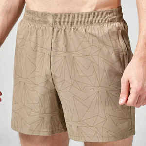 Pantalones cortos para correr Fitness de secado rápido para hombre, logotipo personalizado, poliéster, ecológico, patrón sólido, serigrafía con bolsillos - Product Image 4