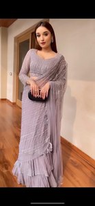 2024 Lila sirena capa mangas lujo Dubai vestido de noche elegante árabe boda Formal vestido de fiesta mujeres ODM de talla grande - Product Image 4