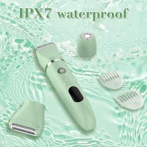 Rasoir électrique 3-en-1 pour femme, utilisation humide/sèche, tondeuse bikini pour visage, aisselles, jambes, bras, étanche, écran LCD, fonctions intimes - IPX7 - Product Image 4