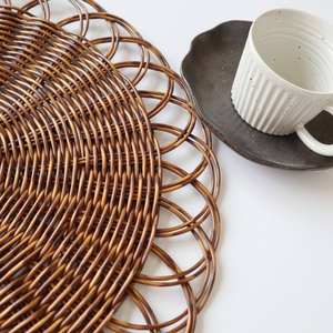 Handmade Vintage <b>Rattan</b> Flower <b>Placemat</b> Eco-Friendly Woven Design for Home Kitchen Table Mat - Product Image 3