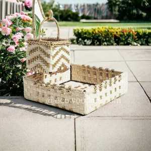 Beautiful Double Layer Cotton Rope Tray Stand New Manufacture for Fruit Snacks Display Living Room for Herb Spice Storage - Product Image 2