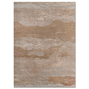 Whispers Desert Beige <b>Brown</b> Hand Knotted <b>Wool</b> Bamboo Silk Large Area Rugs AKWB-9069 Rectangle Abstract Pattern for Home Hallway - Product Image 1