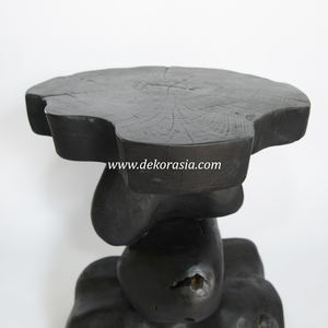 Modern Black Teak Root <b>Stacking</b> <b>Stool</b> for Home Unique Custom Wooden <b>Stool</b> for Living Room Patio or Apartment - Product Image 6