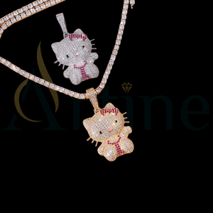 Women's Round Brilliant Cut Diamond Pendant Necklace with Micro Insert <b>Long</b> <b>Box</b> Chain Silver Plated Classic Christian Style - Product Image 1