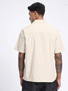 100% coton hommes décontracté coupe décontractée chemise solide respirant tricoté uni teint ODM approvisionnement avec design personnalisable - Product Image 2