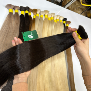 Meilleure qualité un donneur brut soyeux lisse naturel droit européen blond russe cheveux humains en vrac Extensions de cheveux - Product Image 2