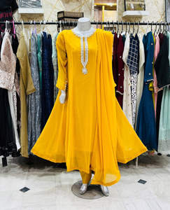 3 Piece Chiffon Suit | Shalwar Qameez Pakistani Dresses <b>for</b> <b>Women</b> | Indian Pakistani Clothing Saaree Anarkali Dress <b>Kurti</b> - Product Image 1