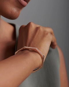 Iced Channel <b>Set</b> Triple Row Diamond Octagon <b>Bangle</b> 2.21 Ct Natural Diamond G-H Color VS-SI Clarity 14K Solid Gold Sparkle Party - Product Image 2