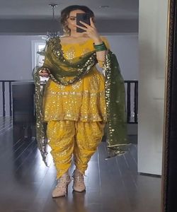 Salwar kameez indien pakistanais prêt à l'emploi costume en coton pour femmes cousu robes de femme élégantes - Product Image 2