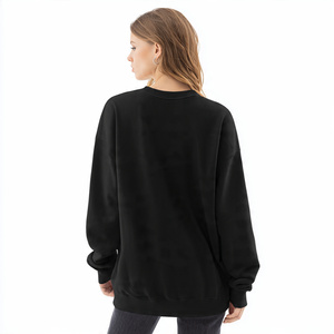 Sudaderas Extra Grandes de Forro Polar Blanco para Mujer, Ropa de Calle de Invierno, Cuello Redondo, Hombros Caídos, Camiseta Deportiva para Mujer - Product Image 2