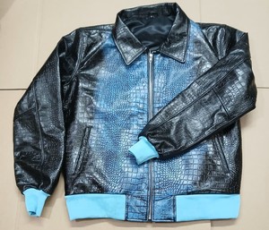 Nueva Chaqueta de Cuero Genuino para Hombre con Estampado de Cocodrilo, Chaqueta de Motociclista - Product Image 1