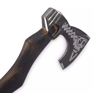 Hacha Tomahawk Artesanal de Acero Industrial con Alto Contenido de Carbono, Multiusos, para Camping, Supervivencia al Aire Libre, Mango de Madera Natural y Cuero - Product Image 5