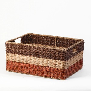 Basket of brightly colored dyed seagrass Handmade Storage Basket Wholesale eco-friendly Made in Viet Nam - Product Image 1