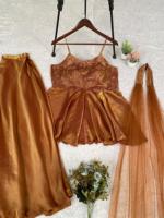 Ensemble Sharara en soie chino indienne et pakistanaise, magnifique et élégant, avec broderie lourde de sequins, ensemble Sharara ethnique pour les fêtes et les mariages