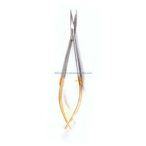 Tijeras de Microcirugía Castroviejo de 4.5 Pulgadas, Extra Afiladas, Rectas, de Acero Inoxidable, Acción Manual por Resorte, Clase II Quirúrgicas - Product Image 5