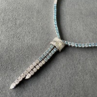 Collar de Diamantes de Corte Brillante Hecho a Mano de Lujo, Cultivado en Laboratorio, Estilo Étnico, Chapado en Rodio, Oro de 14K/18K, Certificado VVS-VS para Mujer