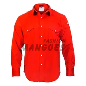 Camisa Ligera Resistente al Fuego (FR) 100% Algodón Ecológica de Secado Rápido para Ingenieros, Mangas Largas con Puños, Guardias de Seguridad - Product Image 1