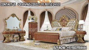 Cama Doble de Diseño Real Polaco Antiguo, Madera de Teca Brillante, Estilo Vintage Elegante Europeo, Muebles de Dormitorio de Lujo, Gran Venta - Product Image 6