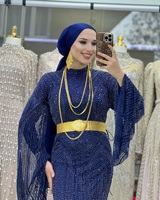 Robe de mariée de luxe en satin d'inspiration marocaine 2025 – Motif dentelle élégant vintage – Robe de soirée longue intemporelle haut de gamme