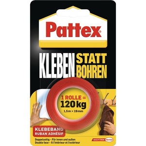 เทปกาวใส PATTEX ขนาด 1.5 ม. ยาว 19 มม. กว้าง ใช้งานสะดวก แทนการเจาะ เหมาะสำหรับใช้ในสำนักงาน - Product Image 1