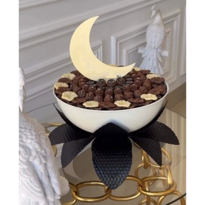 Handmade Silver Metal Bowl Wooden Base Classic Table Top Dessert Dish Modern Polished Top for <b>Weddings</b> <b>Chocolate</b> Eco-Friendly - Product Image 5