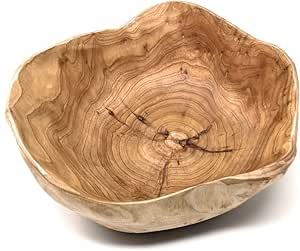 Hermoso tazón grande de madera para servir con diseños intrincados para grandes comidas familiares, regalos en ocasiones especiales a bajo precio - Product Image 6