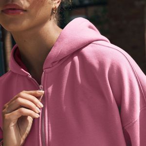 Wholesale Custom Logo Men Women <b>Zipper</b> Hoodie Jacket Solid Color Long Sleeve Pullover Knitted Anti Shrink Sweatshirt - Product Image 2