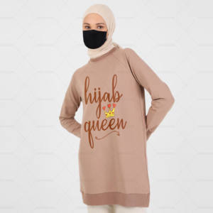 Conjunto de Ropa de 2 Piezas para Mujer Musulmana, Otoño Invierno, Ecológico, 100% Algodón, Felpa Gruesa, Cálido, Color Sólido, Sudadera de Manga Larga - Product Image 1