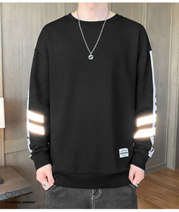 Sudadera de chenilla de algodón 100% para hombre, parche del alfabeto bordado, camisa informal de talla grande para otoño e invierno, suministro OEM de etiqueta privada - Product Image 3