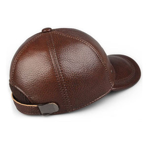 Casquette en cuir de vache véritable de fabricant professionnel de meilleure qualité/casquette en cuir léger de conception OEM personnalisée - Product Image 3