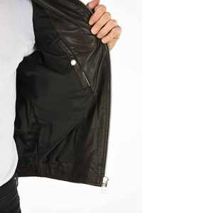 Chaquetas de Cuero Transpirables para Hombre, Servicio OEM 2026, Color Personalizado, Chaqueta de Cuero de Manga Larga para Hombre - Product Image 4