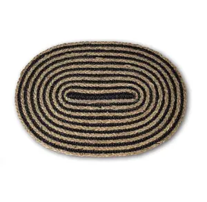 Paillasson tissé ovale 2 tailles | Tapis d'entrée en jonc de mer naturelle pour Patio, porte d'entrée, intérieur | Décorations pour la maison