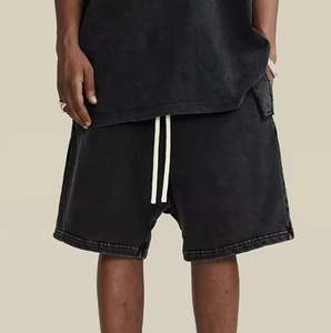 Pantalones cortos para correr de rizo francés de talla grande personalizados de alta calidad para hombre, algodón liso lavado con ácido Vintage con logotipos personalizados - Product Image 3