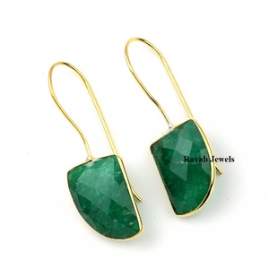 2025 pendientes colgantes de cuarzo Esmeralda chapados en oro de Plata de Ley 925 de alta calidad lindo regalo de fiesta de boda para mujeres y niñas - Product Image 1