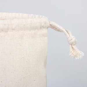 Natural Cotton <b>Drawstring</b> <b>Pouch</b> 8x12 Organic Favor & Gift Bag with Custom Logo Embroidery Screen Printing for Craft & Promotion - Product Image 6
