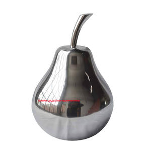 Poire Verte Fruits Sculpture Décoration Émail Fait Inde - Product Image 3