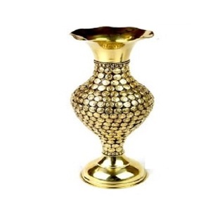 Florero de metal hecho a mano indio oro brillante diseño personalizado estilo precio bajo boda ocasión maceta con alta demanda - Product Image 6
