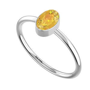 925 plata esterlina Natural citrino piedra preciosa bisel ajuste hecho a mano diseñador minimalista anillo regalo para ella anillo apilable joyería - Product Image 1