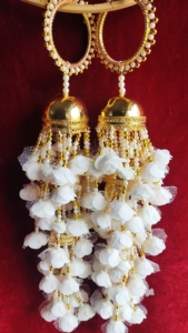 Joyería nupcial Punjabi tradicional flor blanca Kaleera Hathpool brazalete par para boda Haldi para accesorios de Metal de Ramadán - Product Image 5