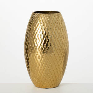 Jarrón de hierro de mesa de calidad superior directo de fábrica, último diseño, estampado de diamantes dorados, decoración del hogar, uso doméstico - Product Image 1